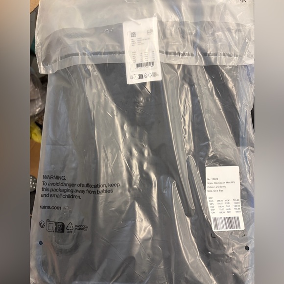 Unisex Rains Blue Backpack - Picture 2 of 3